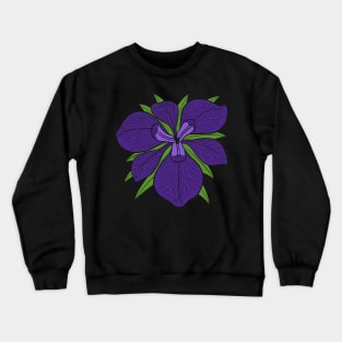 Purple Iris Flower Crewneck Sweatshirt